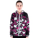 Girly Skull & Crossbones Women s Zipper Hoodie