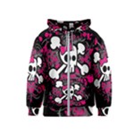 Girly Skull & Crossbones Kids  Zipper Hoodie