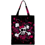 Girly Skull & Crossbones Zipper Classic Tote Bag