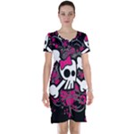 Girly Skull & Crossbones Short Sleeve Nightdress