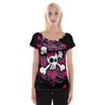 Girly Skull & Crossbones Cap Sleeve Top