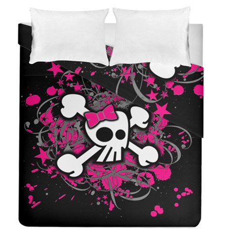 Girly Skull & Crossbones Duvet Cover Double Side (Queen Size) from ArtsNow.com