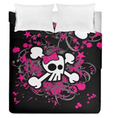 Girly Skull & Crossbones Duvet Cover Double Side (Queen Size) from ArtsNow.com