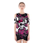 Girly Skull & Crossbones Shoulder Cutout One Piece Dress