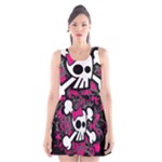 Girly Skull & Crossbones Scoop Neck Skater Dress