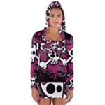 Girly Skull & Crossbones Long Sleeve Hooded T-shirt