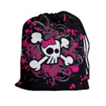 Girly Skull & Crossbones Drawstring Pouch (XXL)