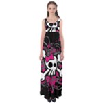 Girly Skull & Crossbones Empire Waist Maxi Dress