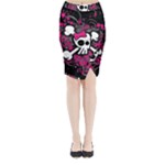 Girly Skull & Crossbones Midi Wrap Pencil Skirt