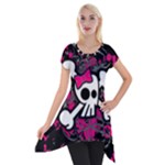 Girly Skull & Crossbones Short Sleeve Side Drop Tunic