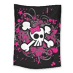 Girly Skull & Crossbones Medium Tapestry