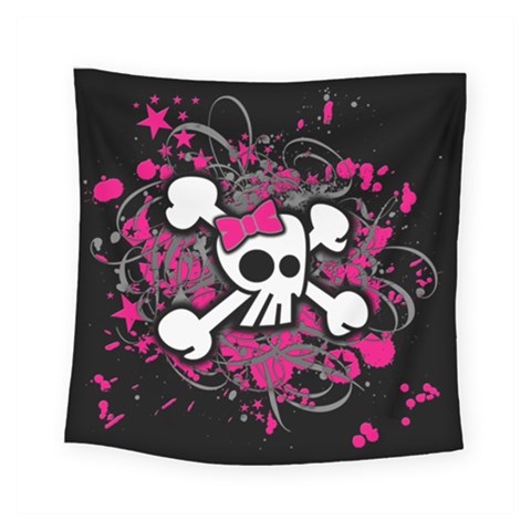 Girly Skull & Crossbones Square Tapestry (Small) from ArtsNow.com