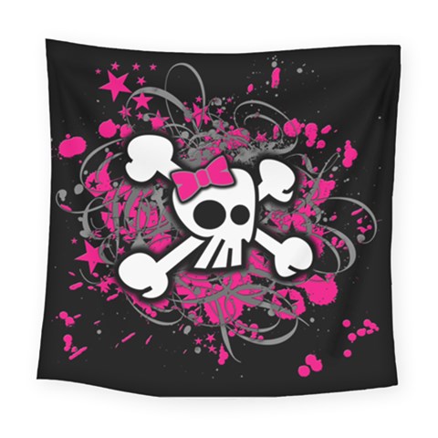 Girly Skull & Crossbones Square Tapestry (Large) from ArtsNow.com