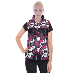 Girly Skull & Crossbones Women s Button Up Vest from ArtsNow.com