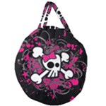 Girly Skull & Crossbones Giant Round Zipper Tote