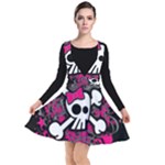 Girly Skull & Crossbones Plunge Pinafore Dress