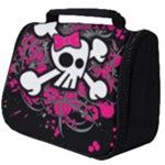 Girly Skull & Crossbones Full Print Travel Pouch (Big)