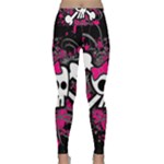 Girly Skull & Crossbones Lightweight Velour Classic Yoga Leggings