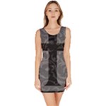 Gothic Brocade Cross Bodycon Dress