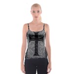 Gothic Brocade Cross Spaghetti Strap Top