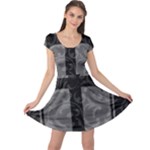 Gothic Brocade Cross Cap Sleeve Dress
