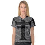 Gothic Brocade Cross V-Neck Sport Mesh Tee