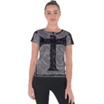 Gothic Brocade Cross Short Sleeve Sports Top 