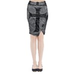 Gothic Brocade Cross Midi Wrap Pencil Skirt