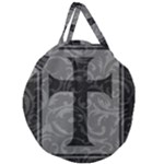 Gothic Brocade Cross Giant Round Zipper Tote