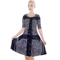 Quarter Sleeve A-Line Dress 