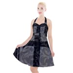 Gothic Brocade Cross Halter Party Swing Dress 