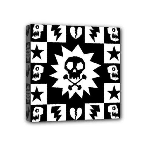 Gothic Punk Skull Mini Canvas 4  x 4  (Stretched) from ArtsNow.com