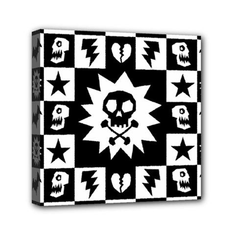 Gothic Punk Skull Mini Canvas 6  x 6  (Stretched) from ArtsNow.com
