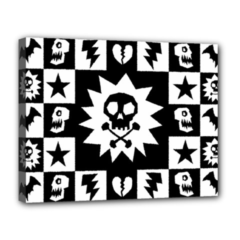 Gothic Punk Skull Canvas 14  x 11  (Stretched) from ArtsNow.com