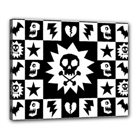 Gothic Punk Skull Canvas 20  x 16  (Stretched) from ArtsNow.com