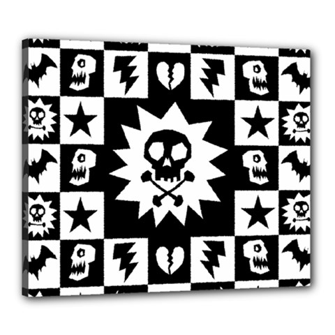 Gothic Punk Skull Canvas 24  x 20  (Stretched) from ArtsNow.com