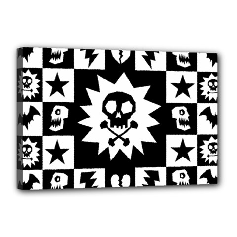 Gothic Punk Skull Canvas 18  x 12  (Stretched) from ArtsNow.com