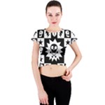 Gothic Punk Skull Crew Neck Crop Top