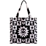 Gothic Punk Skull Zipper Grocery Tote Bag