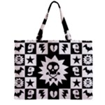 Gothic Punk Skull Zipper Mini Tote Bag