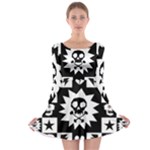 Gothic Punk Skull Long Sleeve Skater Dress