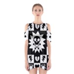 Gothic Punk Skull Shoulder Cutout One Piece Dress