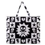 Gothic Punk Skull Zipper Large Tote Bag