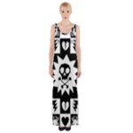 Gothic Punk Skull Thigh Split Maxi Dress