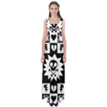 Gothic Punk Skull Empire Waist Maxi Dress