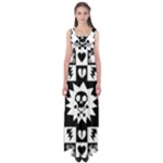 Gothic Punk Skull Empire Waist Maxi Dress