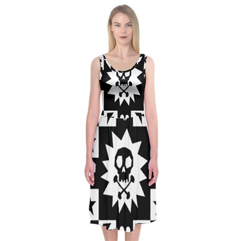 Gothic Punk Skull Midi Sleeveless Dress from ArtsNow.com