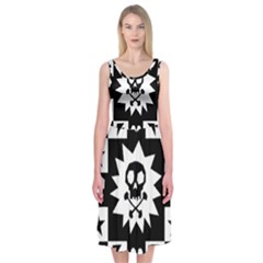 Gothic Punk Skull Midi Sleeveless Dress from ArtsNow.com