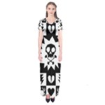 Gothic Punk Skull Short Sleeve Maxi Dress