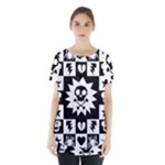 Gothic Punk Skull Skirt Hem Sports Top